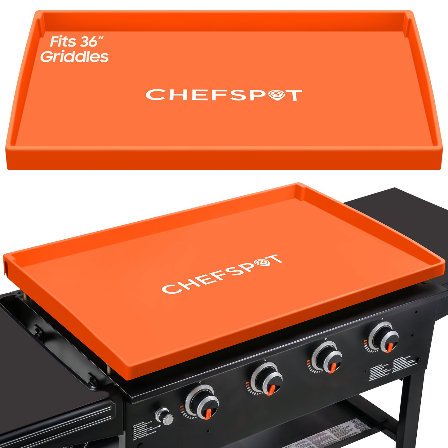 CHEFSPOT Griddle Mat Cover for 36 in. Blackstone and other Griddles - Grill Cover Protector (Orange)