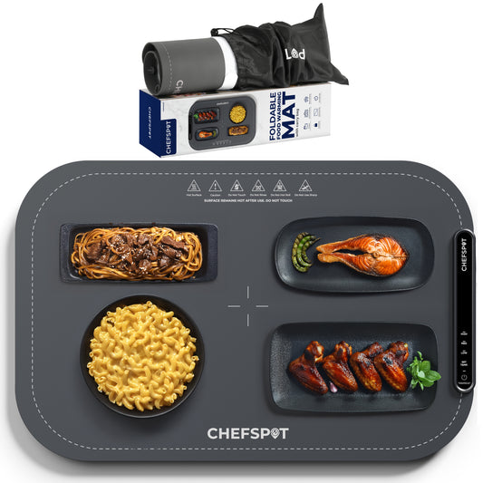 CHEFSPOT Foldable Food Warming Mat, Electric Buffet Warmer Tray with Carry Bag, Gray (Copy)