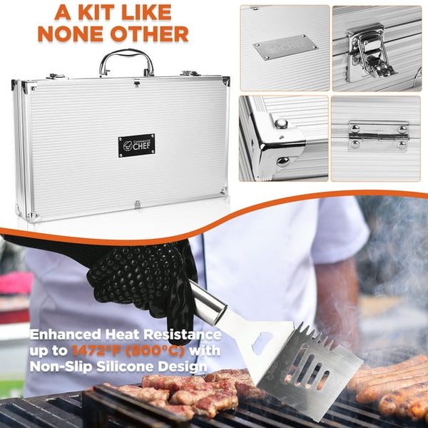 Commercial Chef 25 Piece Stainless Steel Barbeque Grill Commercial Chef 25 Piece Stainless Steel Barbeque Grill