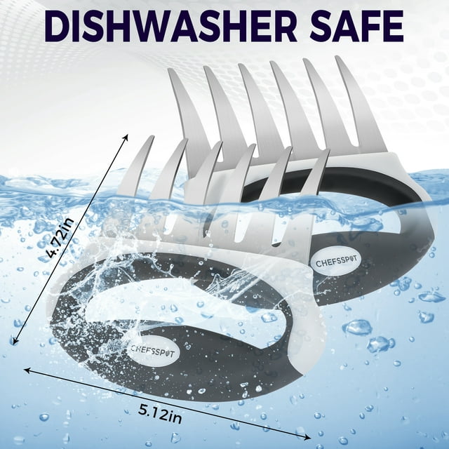 CHEFSPOT Stainless Steel Meat Shredder Claws with Ultra-Sharp Blades