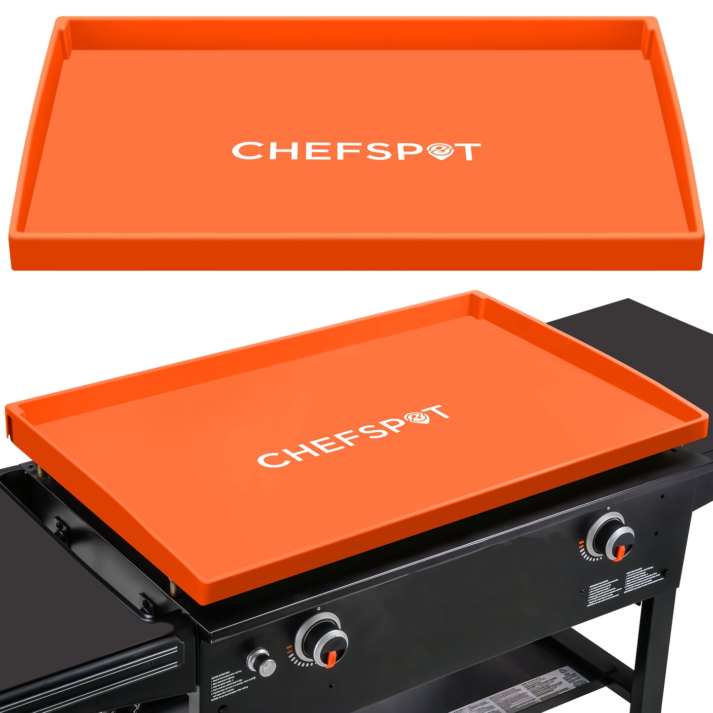 CHEFSPOT Griddle Mat Cover for Blackstone and other Griddles - Grill Cover Protector (Orange)