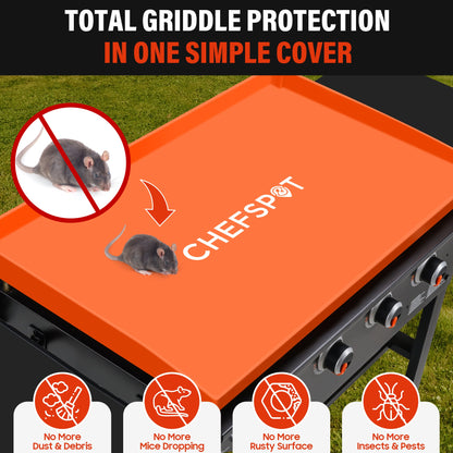 CHEFSPOT Griddle Mat Cover for 36 in. Blackstone and other Griddles - Grill Cover Protector (Orange)