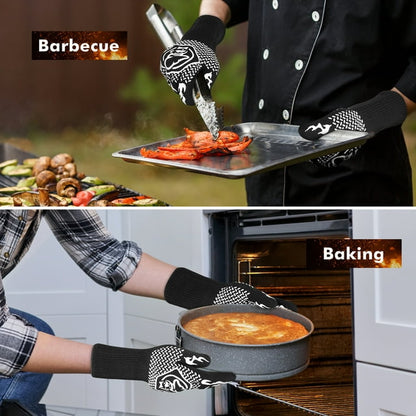 Commercial Chef Heat Resistant Oven Mitts with Non-Slip Grip - Grill Gloves - Kitchen Pot Holders