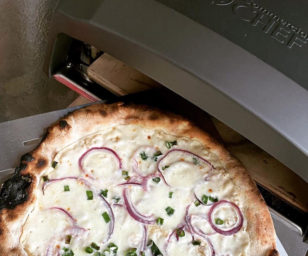 Commercial Chef Pizza Oven Outdoor - Gas Pizza Oven Propane - Portable Pizza Ovens for Outside - Stone Brick Pizza Maker Oven Grill - with Pizza Oven Door, Peel, Pizza Stone, Cutter, and Carry Cover