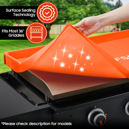 CHEFSPOT Griddle Mat Cover for 36 in. Blackstone and other Griddles - Grill Cover Protector (Orange)