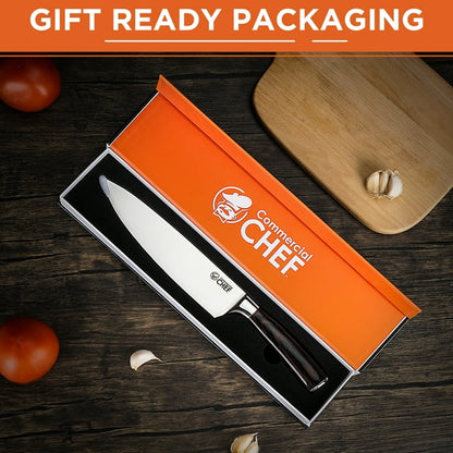 Commercial Chef Japanese 8-inch Chef Knife - Pakkawood Handle