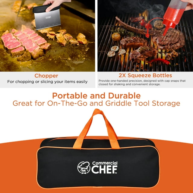 Commercial Chef 9-Piece Stainless Steel Griddle Accessories Kit for Blackstone and Flat Top Grills