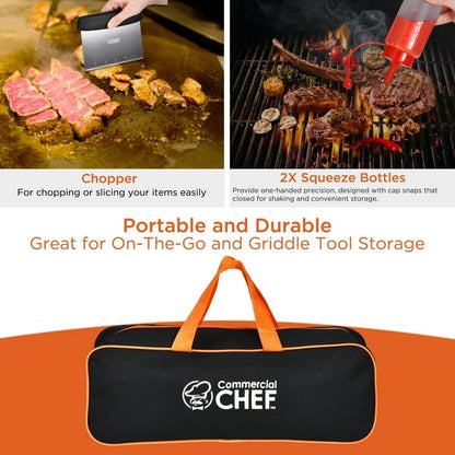 Commercial Chef 9-Piece Stainless Steel Griddle Accessories Kit for Blackstone and Flat Top Grills