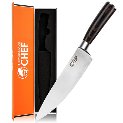 Commercial Chef Japanese 8-inch Chef Knife - Pakkawood Handle