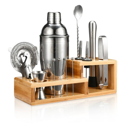 Touch of Mixology 14 Piece Stainless Steel Bartender Tools Kit Includes Cocktail Shaker - Wedding Registry