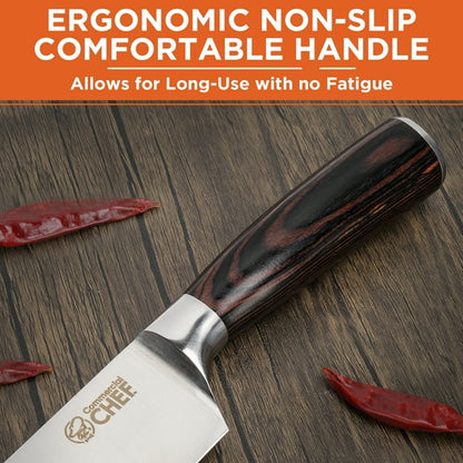 Commercial Chef Japanese 8-inch Chef Knife - Pakkawood Handle