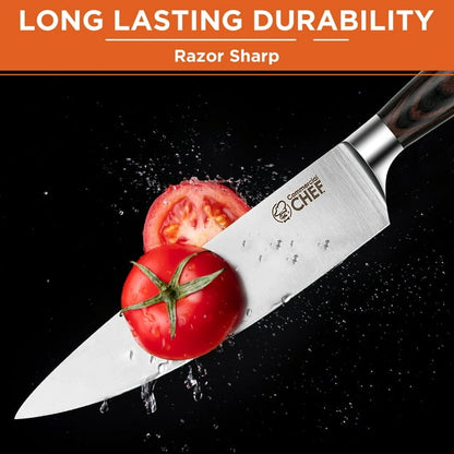 Commercial Chef Japanese 8-inch Chef Knife - Pakkawood Handle